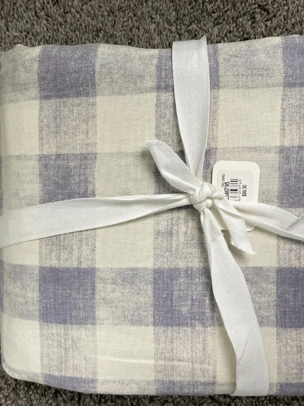 NWT Pottery Barn Rhett Check Duvet Cover in blue - Full/Queen